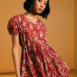 Limeroad Women Ethnic Printed Cambric V Neck Ethnic Dress-image-97