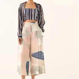OFRIDA Printed Shirt Collar Neck Shirt With Palazzos Co-Ords With Top-image-54