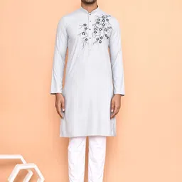 Arihant Rai Sinha Men Floral Embroidered Regular Thread Work Kurta with Pyjamas-picture-34