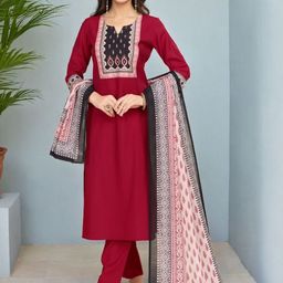 SZN Women Ethnic Motifs Yoke Design Regular Beads and Stones Embellished Kurta Set-image-0