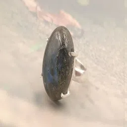 Shrim jewels German Silver Labrodorite Studded Adjustable Oxidised Finger Ring-picture-25
