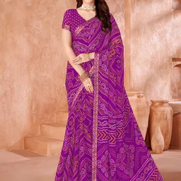 Saree mall Bandhani Pure Chiffon Designer Bandhani Sarees-image-55
