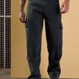 MASCLN SASSAFRAS Men Comfort Wide Leg Acid Wash Jeans-image-61