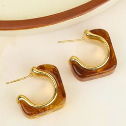 Rukhmani Gold Plated Contemporary Half Hoop Earrings-image-104
