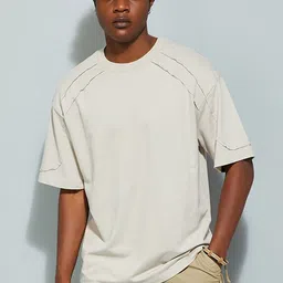 max Men Solid Round Neck Cotton Oversized T-Shirt-image-21