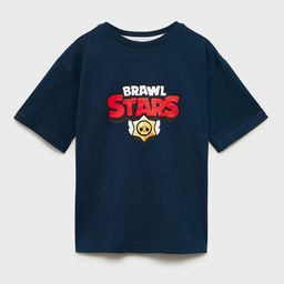 Mango Kids Boys Brawl Stars Print Drop-Shoulder Sleeves Pure Cotton T-shirt-picture-26