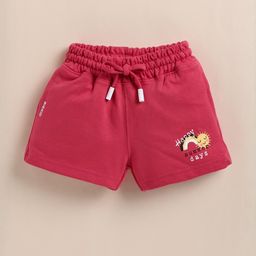 Biskid Red Cotton Shorts-image-57
