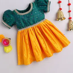 MANY FROCKS & Infant Girls Embellished Fit & Flared Ethnic Dress-image-96
