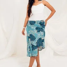 SRJANA INDIA Women Floral Printed Wrap Midi Skirt-image-63