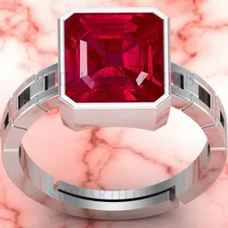 Sidharth Gems Silver Plated 10.25 Ratti 9.00 KT Ruby Stone Studded Finger Ring-43
