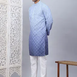 Jompers Men Floral Printed Regular Sequinned Kurta with Pyjamas image 5