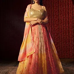 Fusionic Embroidered Sequinned Semi-Stitched Lehenga & Unstitched Blouse With Dupatta image 1