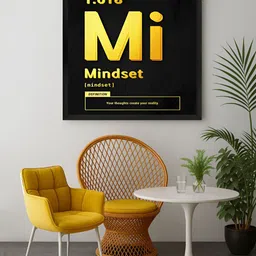 999Store Black & Gold Toned Mindset Printed Canvas Wall Art-image-98