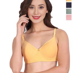 Liigne Women Pack Of 4 Solid Full Coverage Bra-picture-19