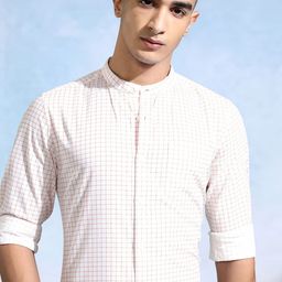 HIGHLANDER Men Slim Fit Opaque Checked Casual Shirt-image-82