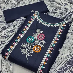APNISHA Embroidered Pure Cotton Unstitched Dress Material-image-55