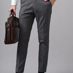 MANCREW Men Tailored Mid-Rise Slim Fit Formal Trousers-image-63