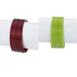 1ST TIME Set Of 24 Maroon Alloy Bangles-picture-22