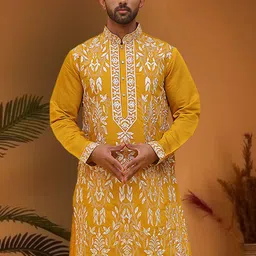 Jompers Floral Embroidered Sequinned Straight Kurta-picture-14