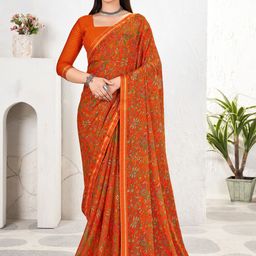 Anouk Rustic Floral Pure Chiffon Saree-picture-1