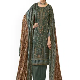 DRAVINAM Trends Embroidered Pure Cotton Unstitched Dress Material-picture-43