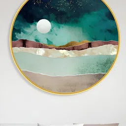 SAF Aura Green & White Abstract Printed Wall Arts-image-33