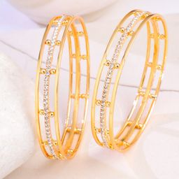 NVR Women Set Of 2 Gold Plated Traditional Bangles-image-39