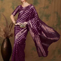 SHADOW & SAINING Woven Design Zari Banarasi Saree-image-88
