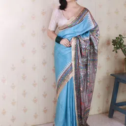 all about you Zari Tussar Saree With Blouse Piece-image-20