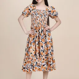 YK Puff Sleeve Crepe Formal Fit & Flare Dress-picture-26
