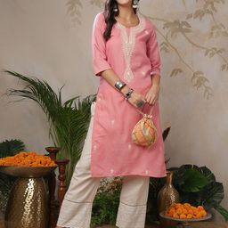 Uparna Women Ethnic Motifs Embroidered Chikankari Kurta-40