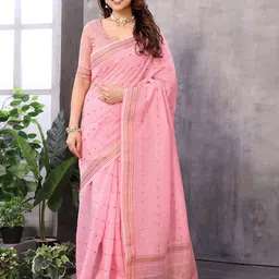 Moda Rapido Woven Design Zari Pure Linen Chanderi Saree-41