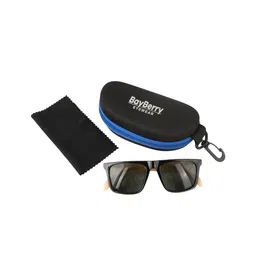 BAYBERRY Unisex Green Lens & Black Square Sunglasses with image 4
