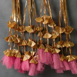 RR Crafts Gold-Toned & Pink Hanging LatKan Festive Decor-image-29