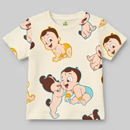 Chhota Bheem Boys Chhota Bheem Graphic Printed Round Neck Cotton T-shirt-picture-0