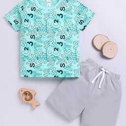 LITTLE NINJA Boys Printed T-shirt with Shorts-image-79