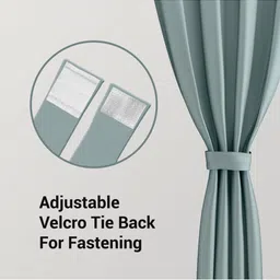 TOP DRAPES Blue Black Out Long Door Curtain-image-90