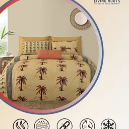 LIVING ROOTS Double King Size Jaipur Block Print Cotton Bedsheet With 2 Pillow Covers image 5
