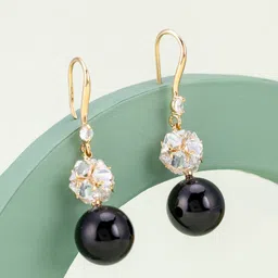 Kushal's Fashion Jewellery Gold-Plated Classic Zircon Drop Earrings-40