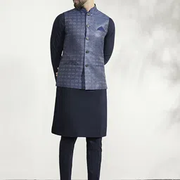 KISAH Woven-Design Nehru Jacket-92