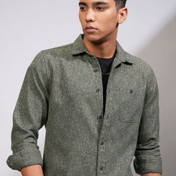 HIGHLANDER Men Spread Collar Abstract Printed Cotton Casual Shirt-image-92