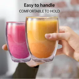 We3 Transparent Solid Glass Matte Cups Set of Cups and Mugs image 3