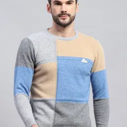 Monte Carlo Men Colourblocked Woollen Pullover-image-61