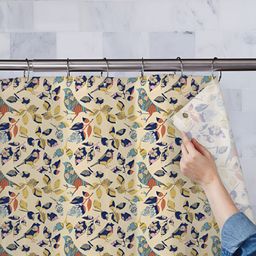 ArtzFolio Blue & Beige Printed Waterproof Shower Curtain-image-89
