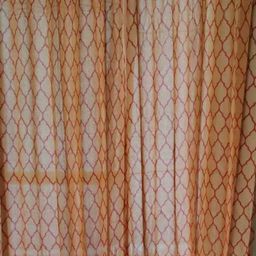Trance Home Linen Red & White Set of 2 Geometric Window image 4