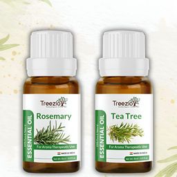 Treezio White 2 Pieces Pure Rosemary & Tea Tree Essential Oil - 15ml Each-1