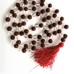 Apnisanskriti Unisex Rudraksha & Sphatik Beads Mala-picture-47