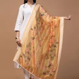Kaizen TEXO FAB Ethnic Motifs Printed Organza Dupatta-picture-18