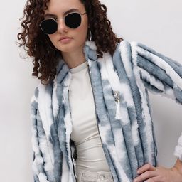 The Roadster Life Co. Self-Striped Tie & Dye Effect Faux Fur Detail Wool Tailored Jacket-picture-15