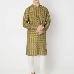 BELLAZO Ethnic Motifs Printed Mandarin Collar Straight Kurta-picture-24